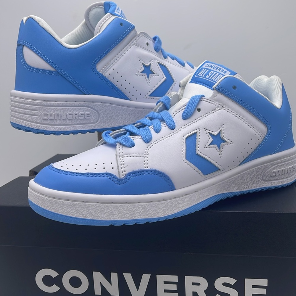 Converse Men’s White and Blue Sneakers A12867C
WEAPON OX
WHITE/LT BLUE/WHITE - Picture 9 of 16